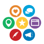Icon wheel of business marketing webinar topics